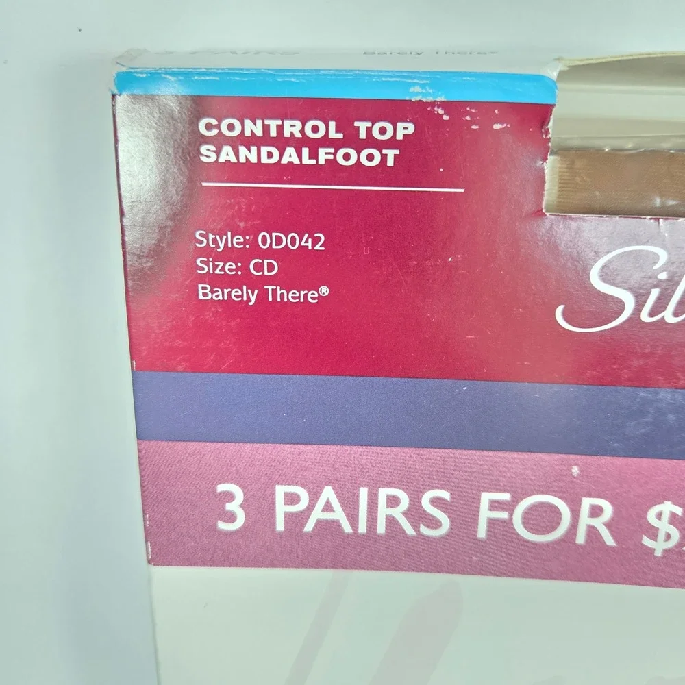 Hanes Silk Reflections Hosiery Bundle 4 Pairs Size CD Sheer Barely There Black
